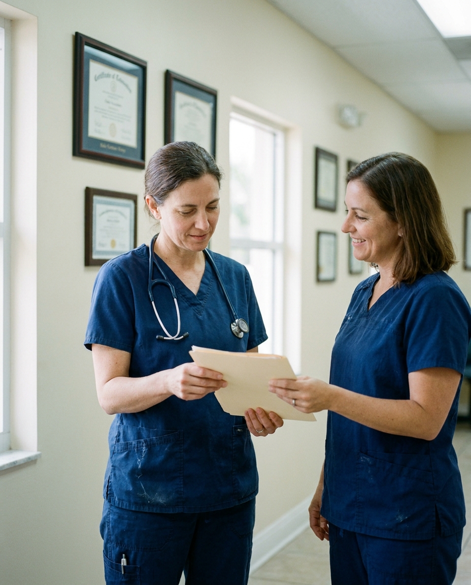 Pet Emergency Center team coordinating with a referring veterinary practice in Fort Lauderdale