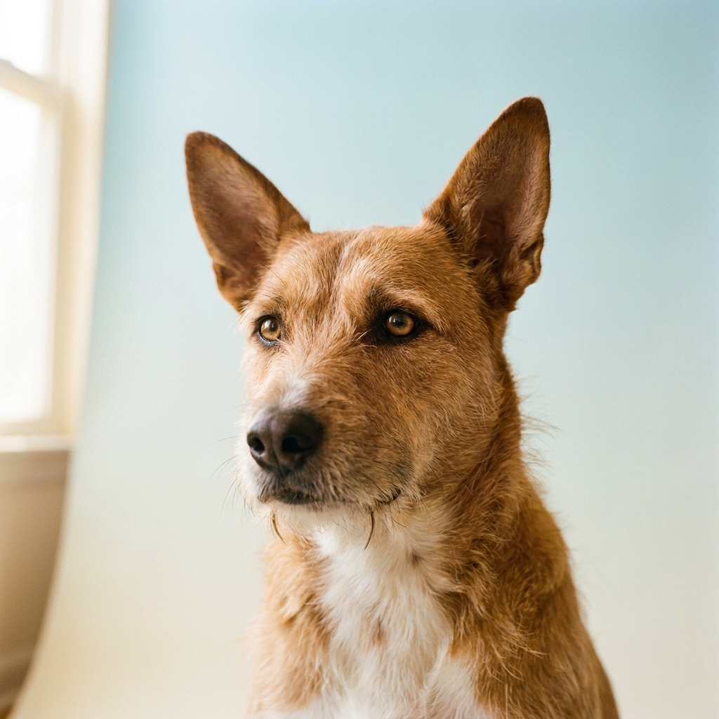 A friendly dog at the veterinarian