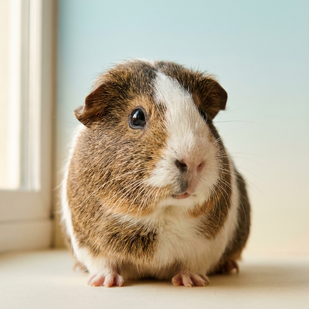 A guinea pig at the veterinarian