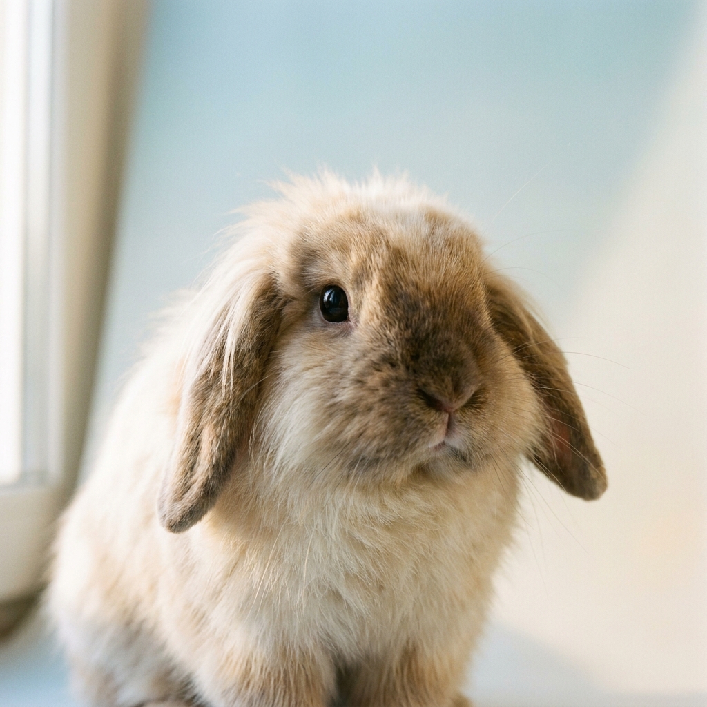 A pet rabbit at the veterinarian
