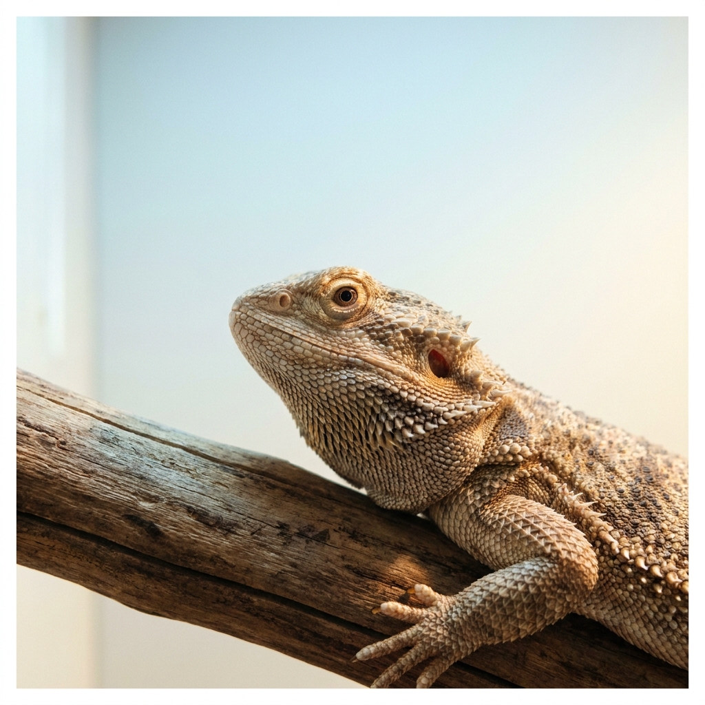 A bearded dragon at the veterinarian